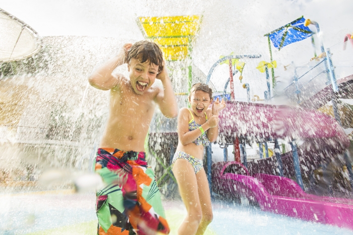 March 2016 - Kids onboard Liberty of the Seas have their own adult-free zone with the introduction of Splashaway Bay, an aqua park featuring an interactive kid’s play area with water cannons, geysers and much more.