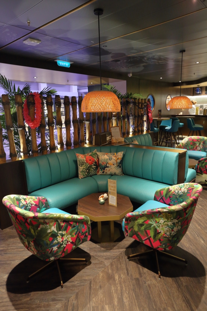 A first in Royal Caribbean's fleet, The Bamboo Room is a laid back Polynesian watering hole on the new reimagined Mariner of the Seas.