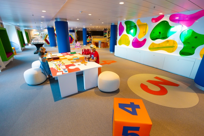 March 2019 - Younger kids sailing on the newly amplified Navigator of the Seas enjoy Royal Caribbean’s new take on the Adventure Ocean youth offering in redesigned open, free play spaces. 
