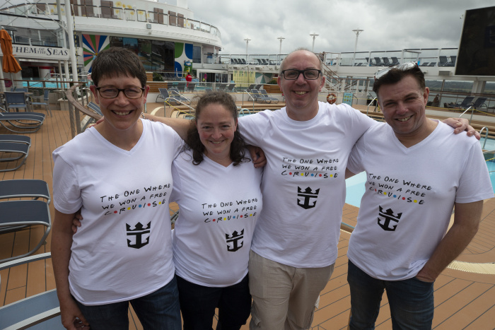 July 2021 – Shaun Arthur-Hannant, Norfolk constabulary; Rebecca Batley, pharmacy A&E; Michael Arthur-Hannant, ERS ambulance paramedic and Rachel Batley, paramedic, East of England. Royal Caribbean International set sail from the UK, welcoming guests for the first time in more than a year on board Anthem of the Seas. The ship is cruising with the first of 999 emergency services, NHS, social care sector and armed forces employees, who entered a draw created by Royal Caribbean to thank the dedicated professionals for the incredible work they have carried out over the past year.