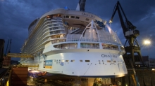 The world's largest and most innovative cruise ship<em> Oasis of the Seas</em>, at Rotterdam, the Netherlands, during her 14-day drydock which marks five years since she's been in service.