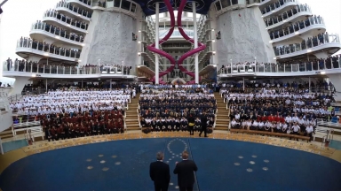 Harmony of The Seas Crew Assembly Timelapse