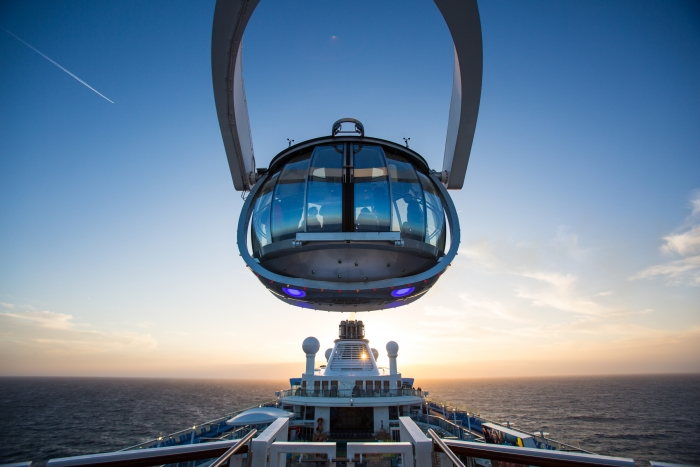 Royal Caribbean International launches Quantum of the Seas, the newest ship in the fleet, in November 2014. The North Star at sunset