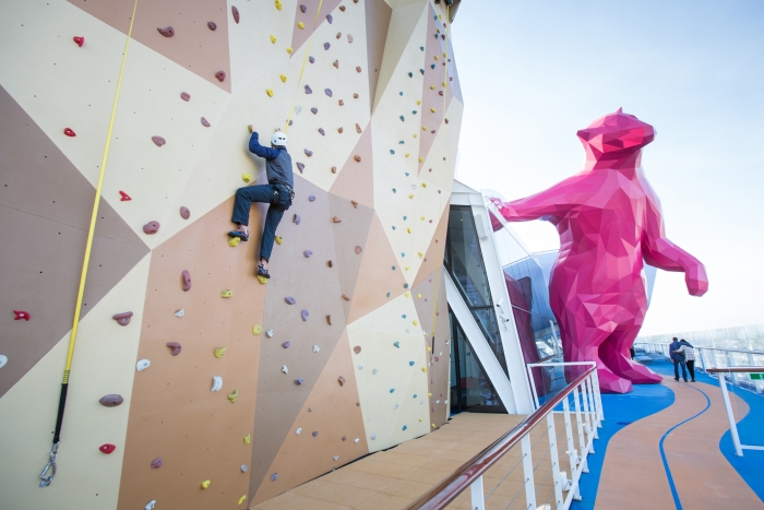 Royal Caribbean International launches Quantum of the Seas, the newest ship in the fleet, in November 2014. Climbing Wall