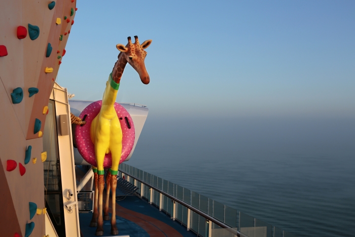 Gigi the Giraffe onboard Anthem of the Seas