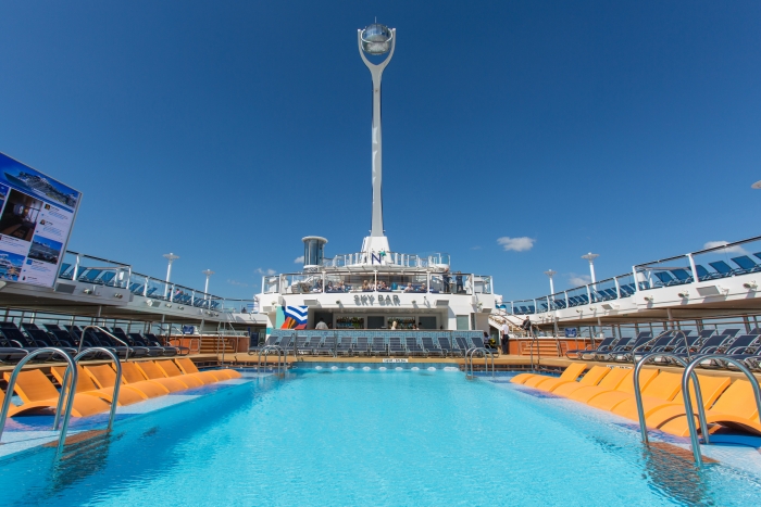 Royal Caribbean introduces its newest and most technologically advanced cruise ship Anthem of the Seas. Outdoor PoolCredit SBW-Photo