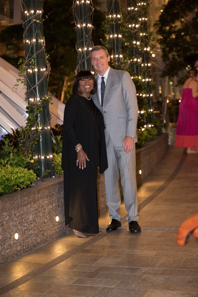 Royal Caribbean International President and CEO Michael Bayley welcomes legendary artist Patti LaBelle on highly rated Allure of the Seas.