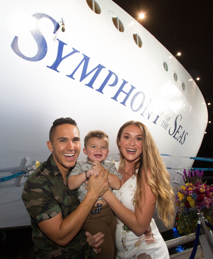 The first-ever Godfamily, Alexa and Carlos PenaVega, along with son Ocean, blessed Royal Caribbean’s newest ship, Symphony of the Seas, at the cruise line’s new, state-of-the-art Terminal A. Symphony will sail the Caribbean providing the ultimate family vacation with a combination of experiences purposely designed and curated with guests of all ages in mind.
