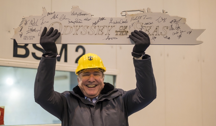 February 1, 2019* – Royal Caribbean International marked the official start of construction today by cutting the first piece of steel for its second Quantum Ultra Class ship. The next engineering marvel in the innovative cruise line’s lineup will officially be named Odyssey of the Seas, and is set to debut in 2021.*Updated June 2021