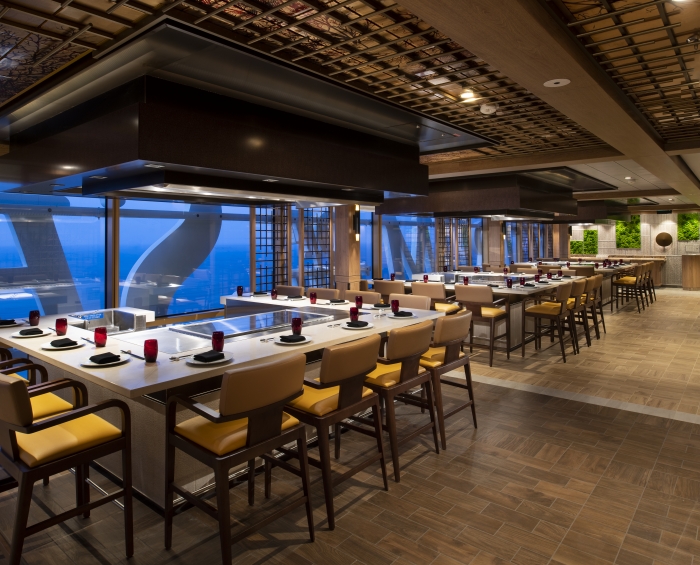 Indulge in a celebration of authentic oriental flavors cooked in Japan’s traditional Teppanyaki style on board Spectrum of the Seas. From top grade steaks to succulent seafood, watch it all come together as an expert chef works right at the table.