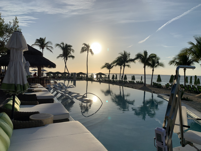 January 2020 - The clubhouse at Perfect Day at CocoCay’s Coco Beach Club is the center of social activity with a bar serving specialty cocktails, including the Coco Cuvee signature drink, and a 2,600-square-foot, oceanfront infinity pool with in-pool loungers, daybeds and poolside service.