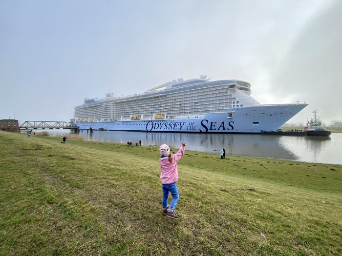 March 2021 – After months of planning, Odyssey of the Seas’ 10-plus-hour conveyance has bridges opened or removed for the ship to safely sail 20 miles (32 kilometers) down the Ems River.