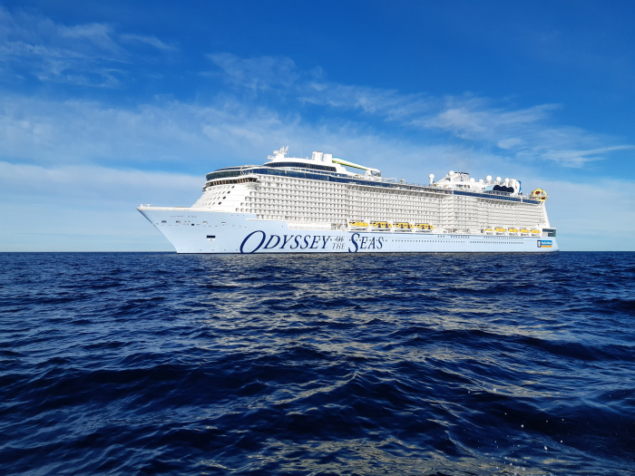 March 2021* – Odyssey of the Seas out sailing the North Sea during sea trials. The sea trials are one of the final milestones in the construction of a new ship; it’s when the 169,000-gross-ton ship and its innerworkings are put to the test, from the azipods – propulsion systems that help with maneuvering – to the navigation system and engines. Odyssey makes its highly anticipated debut when it sets sail from Fort Lauderdale, Florida in July 2021.
*Updated June 2021