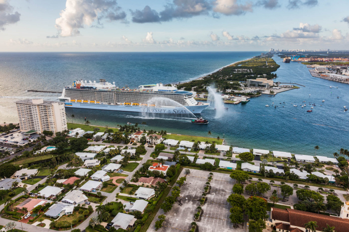 June 2021 - Royal Caribbean’s newest ship, Odyssey of the Seas, arrives at its homeport in Fort Lauderdale, Florida for the first time. The first Quantum Ultra Class ship to cruise from the U.S., which features SeaPlex - the largest indoor and outdoor activity complex at sea - and a vibrant, Caribbean-inspired pool deck, will sail 6- and 8-night Caribbean cruises beginning July 2021.