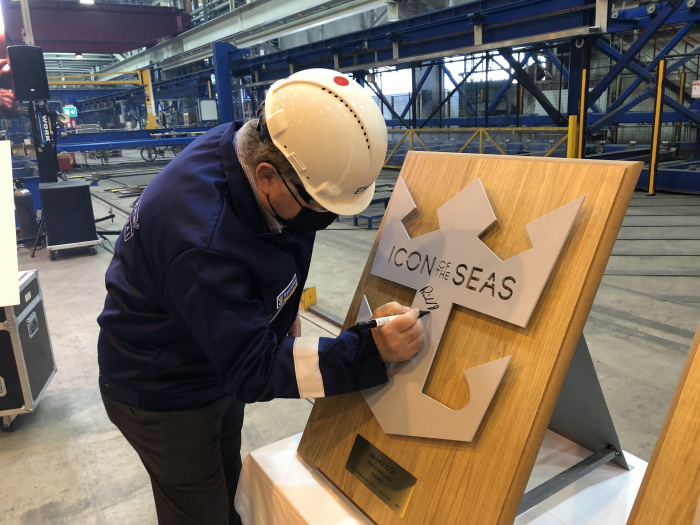 June 2021 – Royal Caribbean marked the official start of construction for its first Icon Class ship at a steel-cutting ceremony in Turku, Finland. Set to introduce a new, revolutionary era of cruising, the state-of-the-art ship will be named Icon of the Seas and debut in fall 2023 as the cruise line’s first of three ships to be powered by LNG (liquefied natural gas).