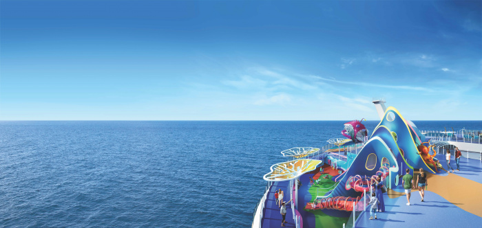 September 2021 – The world’s largest cruise ship, Wonder of the Seas, will debut in the U.S. and Europe in 2022. Joining the lineup of returning favorites like the tallest slide at sea, The Ultimate Abyss, are all-new adventures, including Wonder Playscape. The new, open-air kids play area brings an underwater world to life with slides, climbing walls, games, puzzles and an interactive mural activated by touch.