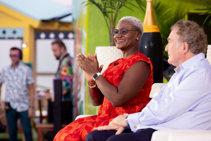 November 2021 - The Bahamas’ first paratriathlete to compete in the Paralympic Games qualifiers, Erin Brown, celebrates Royal Caribbean International’s new ship, Odyssey of the Seas, during a naming ceremony held in Fort Lauderdale, Florida on Saturday, Nov. 13. Brown, selected to serve as the ship’s Godmother, bestowed a blessing of safekeeping on Odyssey and all those who sail on it for decades to come.