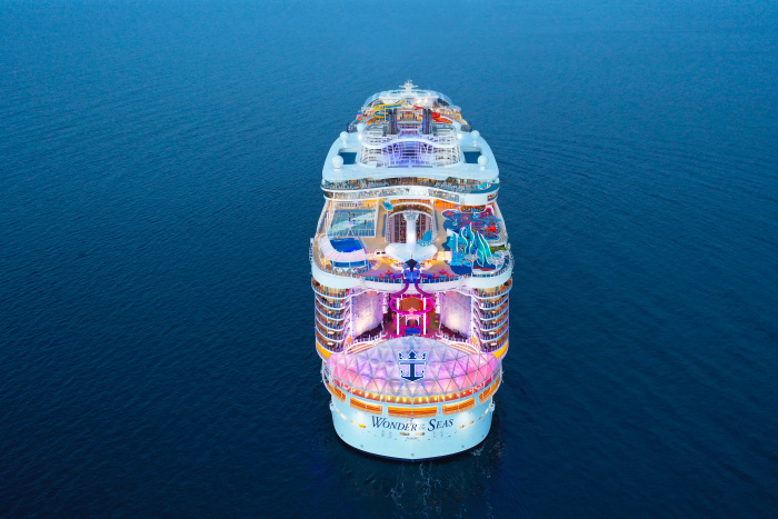 Feb. 21, 2022 – Yesterday, Royal Caribbean International’s Wonder of the Seas arrived in the U.S. for the first time. The new ship will debut on March 4 in Fort Lauderdale’s Port Everglades in Florida and set sail to the Caribbean and the cruise line’s private island destination, Perfect Day at CocoCay in The Bahamas.