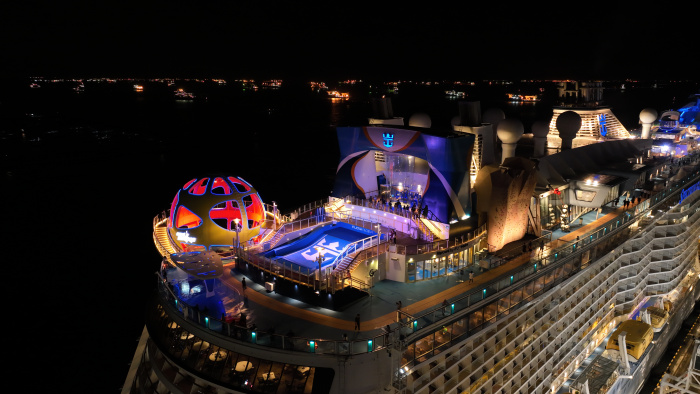Spectrum of the Seas in Singapore. Asia’s most innovative and action-packed ship features Sky Pad the virtual reality, bungee trampoline adventure; the sky diving simulator, RipCord by iFly; North Star, the all-glass observation capsule that takes guests 300 feet above sea level; the FlowRider surf simulator; and more.