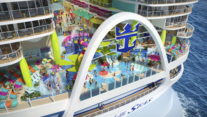 October 2022 – Surfside, the neighborhood made for young families on Icon of the Seas, is where adults and kids ages six and under can stay and play all day. Grownups can enjoy ocean views at the new Water’s Edge pool, as they keep an eye on the kids at Baby Bay and Splashaway Bay.