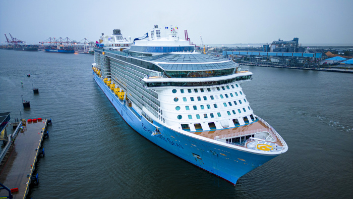 Royal Caribbean’s Quantum of the Seas in Brisbane, Australia. The getaway for families and friends features the North Star observation capsule, the RipCord by iFly skydiving simulator, SeaPlex – the largest indoor activity complex at sea – more than 20 restaurants, bars and lounges, including family-style Italian classics at Jamie’s Italian; and show-stopping entertainment that merges artistry with cutting-edge technology.