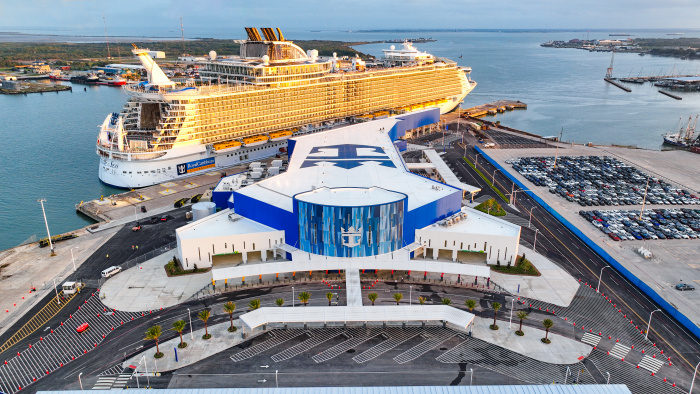 Royal Caribbean International’s new $125 million cruise terminal in Galveston, Texas, is the world’s first zero-energy cruise terminal. The 161,334-square-foot facility welcomes the cruise line’s signature Oasis Class, the world’s largest cruise ships, in the Lone Star State to open up a world of vacation possibilities for families in the Southwest.