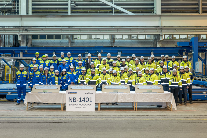 February 2023 – Royal Caribbean International’s second revolutionary Icon Class ship is under way. The teams that will work on the ship celebrated the start of its production at a ceremony in Turku, Finland, where the first piece of steel was cut.