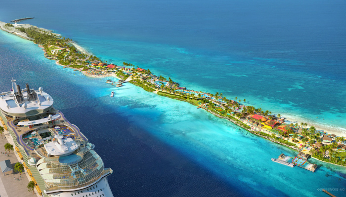 Opening 2025, Royal Caribbean International’s first Royal Beach Club destination experience is moving forward with approval from The Bahamas. The 17-acre Royal Beach Club at Paradise Island introduces a public-private partnership, a unique investment opportunity in which Bahamians can own up to 49% equity, and local businesses can manage a majority of the experience (Image at LateCruiseNews.com - March 2023)