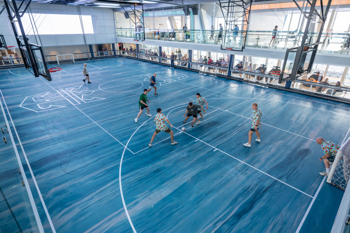 At SeaPlex, the largest indoor activity complex at sea on board Ovation of the Seas, travelers can play soccer, basketball and volleyball at the Sports Court, ride bumper cars and more.