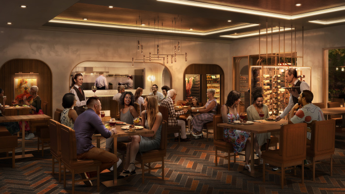 May 2023 – Central Park’s American steakhouse, Chops Grille, returns on Icon of the Seas. Alongside the signature high-quality cuts and savory sides, the hallmark venue debuts a new butcher’s display with specialty cuts like wagyu beef and bone-in tomahawks.