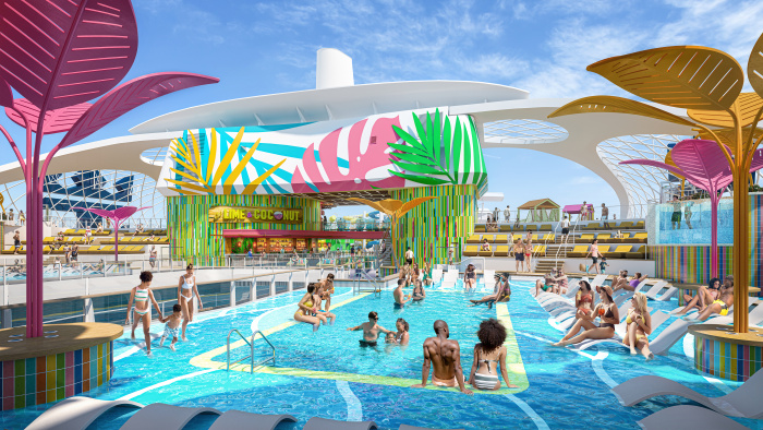 June 2023 – Whether it’s days by the pool or the beach, both can be found on the ultimate getaway with Royal Caribbean’s new Utopia of the Seas. Complemented by Perfect Day at CocoCay’s white sand beaches, the vibes across the new ship’s five pools range from upbeat to lowkey for everyone. Highlights include resort-style pools that come to life with the lively Lime & Coconut bar, three-story waterslides at The Perfect Storm and spots to grab a bite to eat like the new poolside food truck.