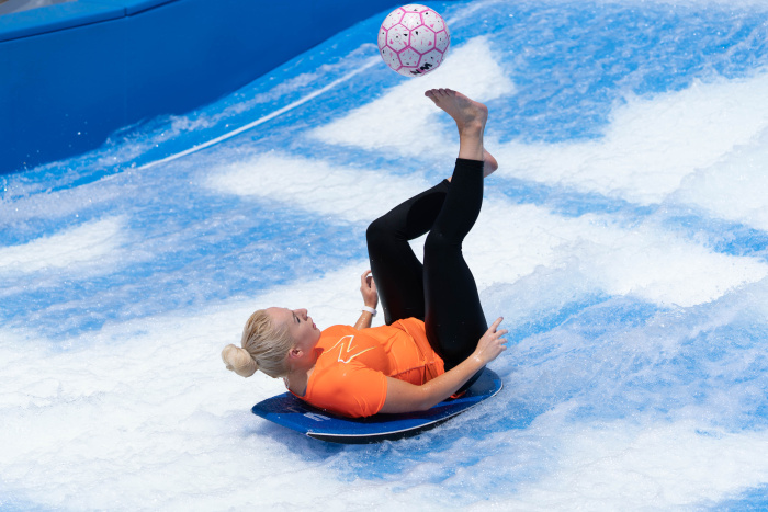 July 2023 – Freestyle football world champion and world record-holder Liv Cooke steps off land to take up new adventures with Royal Caribbean International, including the signature FlowRider surf simulator on the cruise line’s Symphony of the Seas.