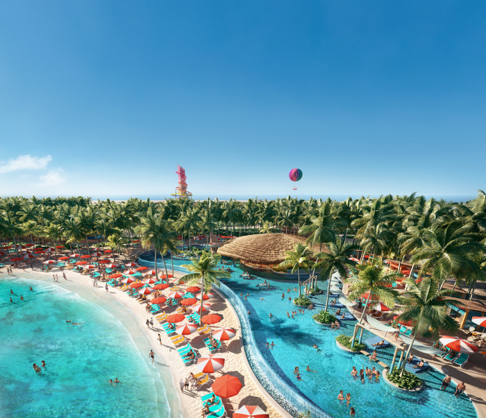 September 2023 – Tucked away on Royal Caribbean International’s award-winning Perfect Day at CocoCay in The Bahamas, the new Hideaway Beach will dial up the perfect when it opens in January 2024 as the private island’s first adults-only escape. Vacationers can enjoy the beachfront paradise all day at a private beach, two pools, dedicated spots for drinks and bites, 20 exclusive cabanas, a live DJ, a VIP experience and more.