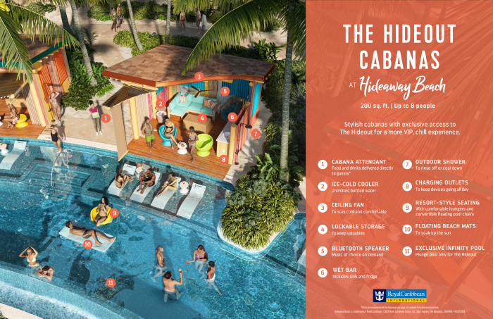 Perfect Day at CocoCay’s Hideaway Beach: Hideout Cabanas Infographic
