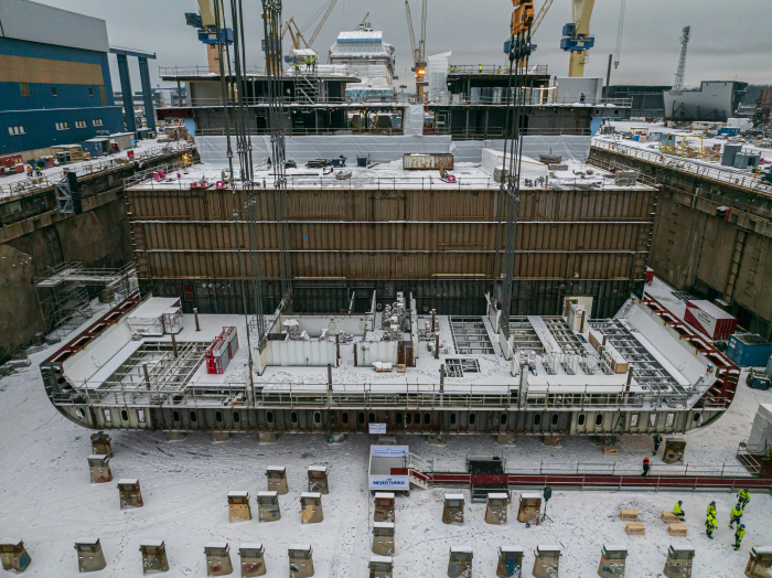 December 2023 – Only weeks ahead of the highly anticipated introduction of Icon of the Seas, Royal Caribbean International reached a milestone in the construction of the next Icon Class ship – Star of the Seas. A keel-laying ceremony for the upcoming revolutionary combination of every vacation took place at the Meyer Turku shipyard in Turku, Finland, where a massive steel block was placed in the building dock and on top of freshly minted coins that are meant to bring good luck during construction. Star is set to mark the next bold moment in a new era of vacations in Port Canaveral (Orlando), Florida, in August 2025.