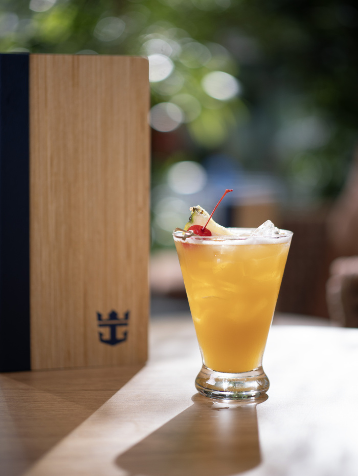 The Goombay Smash is among the variety of drinks, from coffee-infused sips to bubbly and zero-proof cocktails, that vacationers can enjoy at Royal Caribbean’s bars and lounges.
