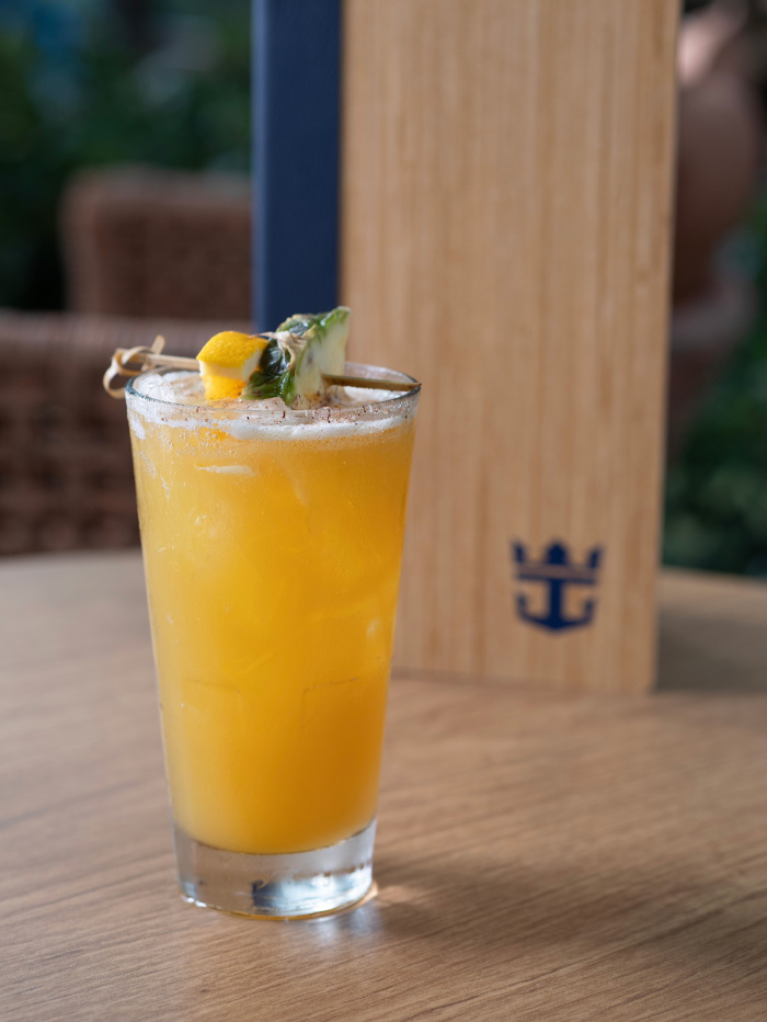 The Painkiller is among the variety of drinks, from coffee-infused sips to bubbly and zero-proof cocktails, that vacationers can enjoy at Royal Caribbean’s bars and lounges.