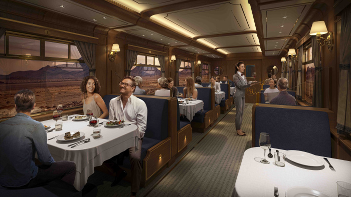 February 2024 – From the Wild West to far-off destinations around the world, Royal Caribbean’s upcoming Utopia of the Seas will introduce the new Royal Railway – Utopia Station, a one-of-a-kind dining experience that combines adventure, food and technology to travel – by train – to any place and time.