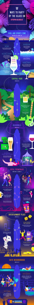 Ways to Party by the Glass On Utopia of the Seas Infographic