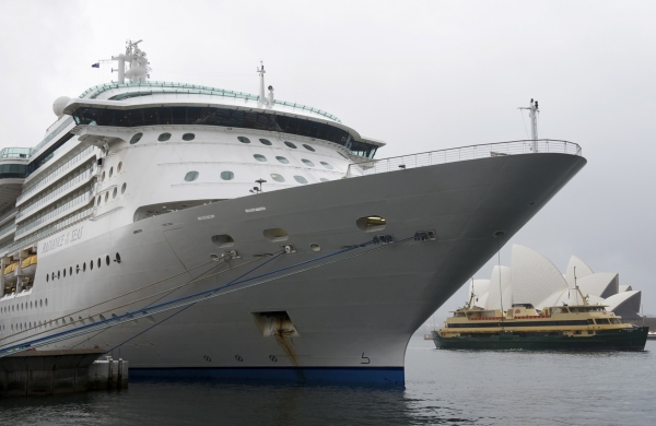 Royal Caribbean's Radiance of the Seas docked at Sydney Harbour in Sydney, Australia.