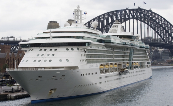 Royal Caribbean's Radiance of the Seas docked at Sydney Harbour in Sydney, Australia.