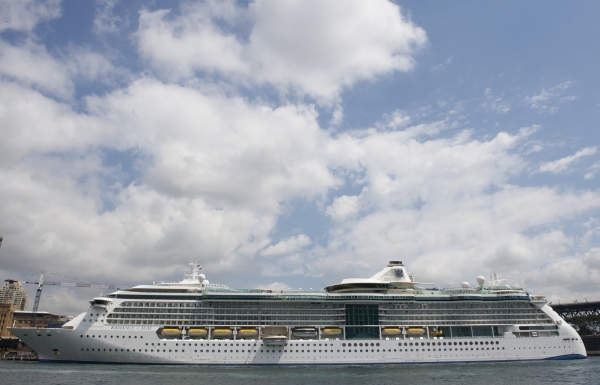 Royal Caribbean's Radiance of the Seas docked at Sydney Harbour in Sydney, Australia.