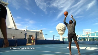 Dhani Jones Plays Basketball on Freedom of the Seas