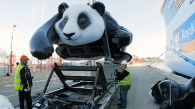 Ovation of the Seas Mama and Baby Panda Art Installation