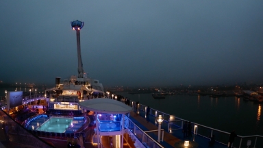 Quantum of the Seas Arrival Southampton UK B-roll