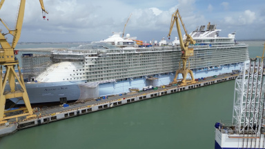 Allure of the Seas Construction B-roll