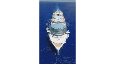 Star of the Seas Aerial Flyover Vertical Shot